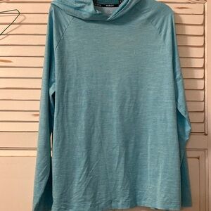 Hurley Aqua Blue Hooded Long Sleeve Top Men’s Large
